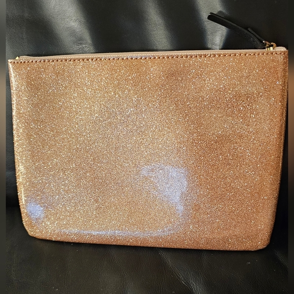 Kate Spade Mavis Street Gia Large Rose Gold Sparkle Glitter Pouch Clutch NWOT - Picture 4 of 7